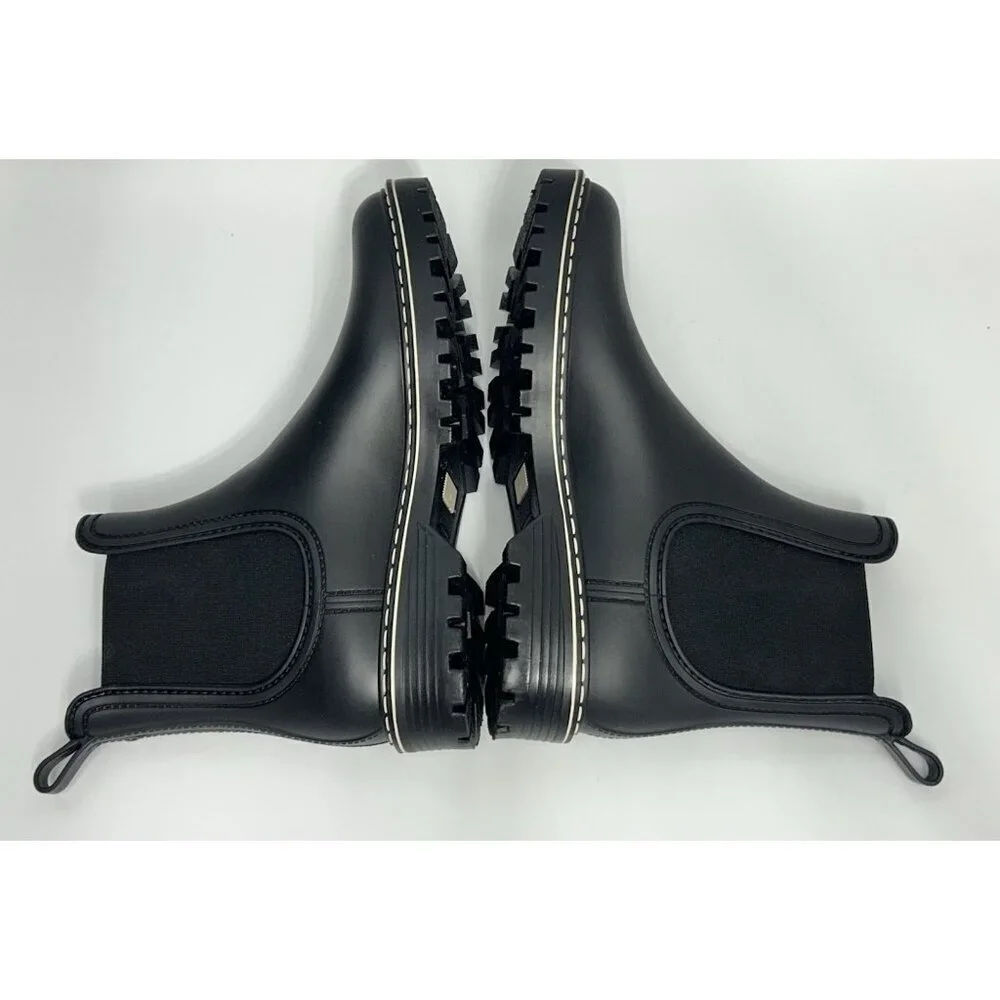 Igor Women's Chelsea Rubber Boots size 7.5 EU38 Black Made In Spain WORN ONCE